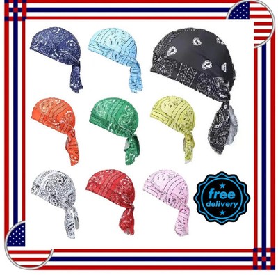 Elastic Motorcycle Wrap Biker Du Bandana Paisley Doo Rag Head Skull Cap Durag