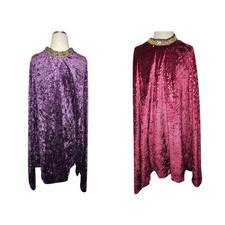 Frozen Inspired Cape Set Girls Anna Elsa Costume Cloak Purple Pink Sequin
