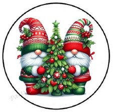 CHRISTMAS SANTA GNOMES WITH TREE ENVELOPE SEALS LABELS STICKERS PARTY FAVORS