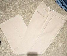 Ann Taylor Women's Beige Straight Leg Flat Front Dress Pants Regular Size 10