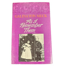 As I Remember Them by Galina Von Meck Hardback Book Tchaikovsky