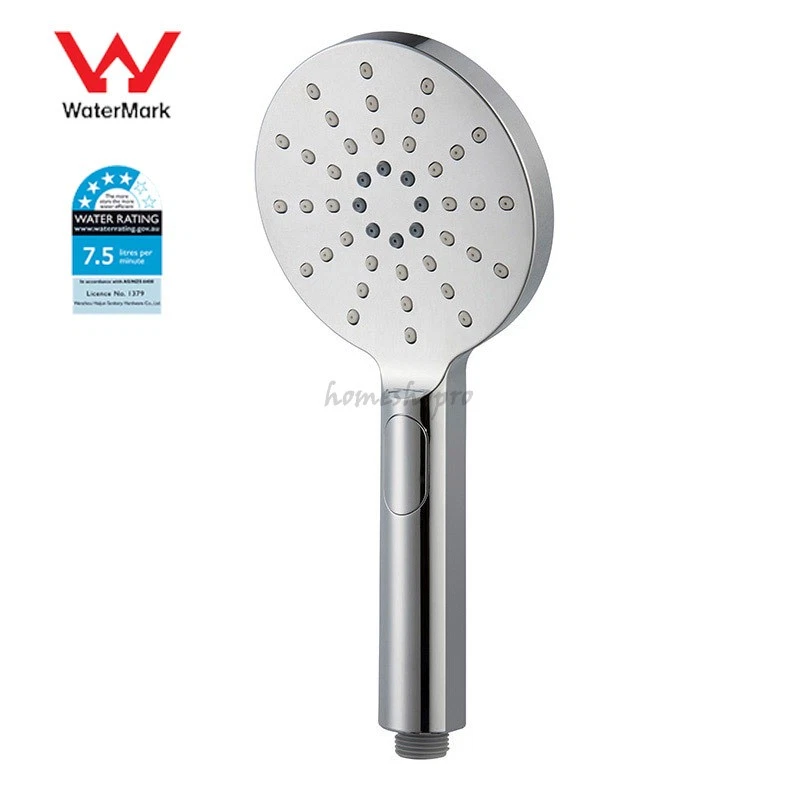 WELS Round Bathroom Hand Shower Head Bath Sprayer Replacement Multi Jet Mode NEW