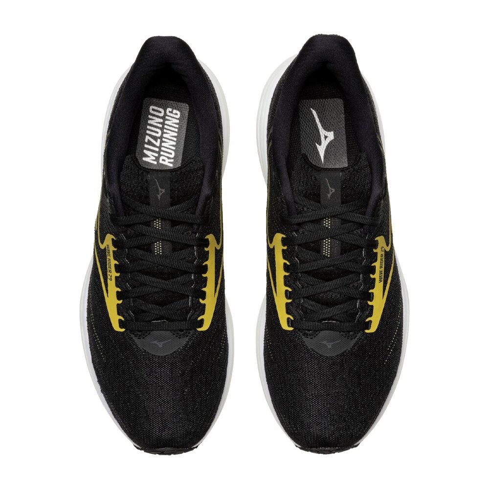 MIZUNO Running Shoes WAVE RIDER 29 SW Black/Gold/White J1GC250455