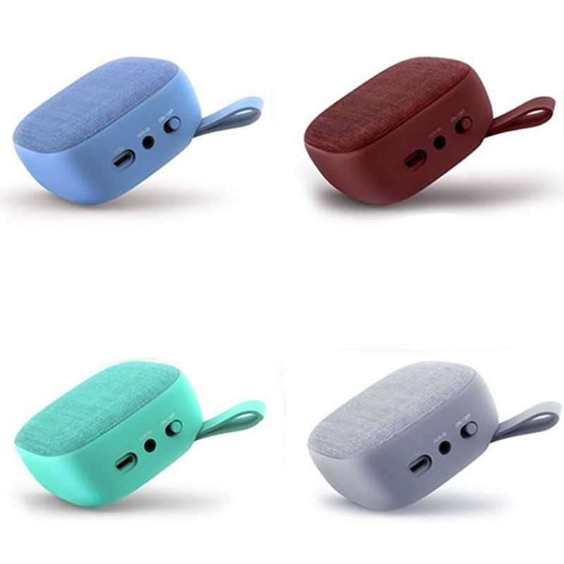 Mini enceinte Bluetooth avec toile rétro et son pur 360° - Rouge compact