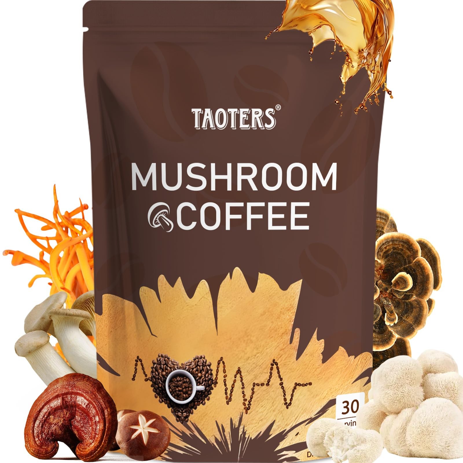 Organic Coffee with Adaptogens for Focus, Immunity & Energy Boost