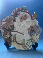 FITZ AND FLOYD Santa Enchanted Holiday CANAPÉ Plate Dish