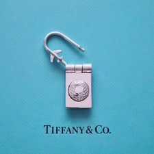 RARE Tiffany  Co. Sterling Silver Globe  Airplane Travel Lock Key Ring