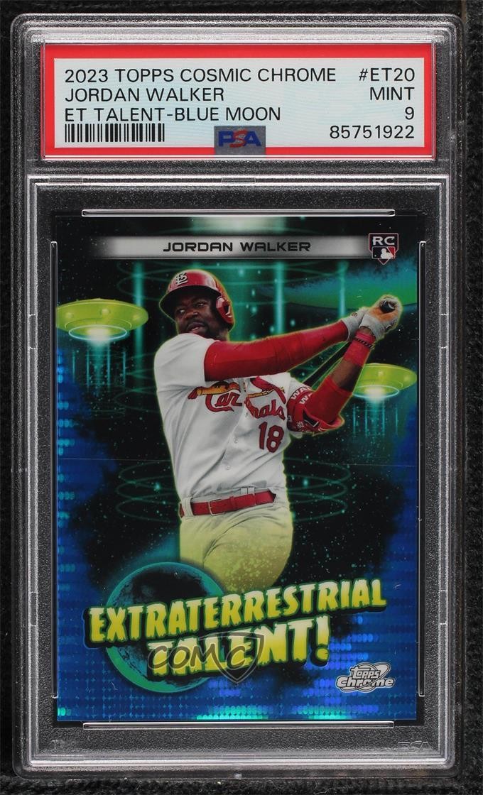 2023 Topps Cosmic Chrome Blue Moon Refractor 75/99 Jordan Walker PSA 9 MINT 0wc9