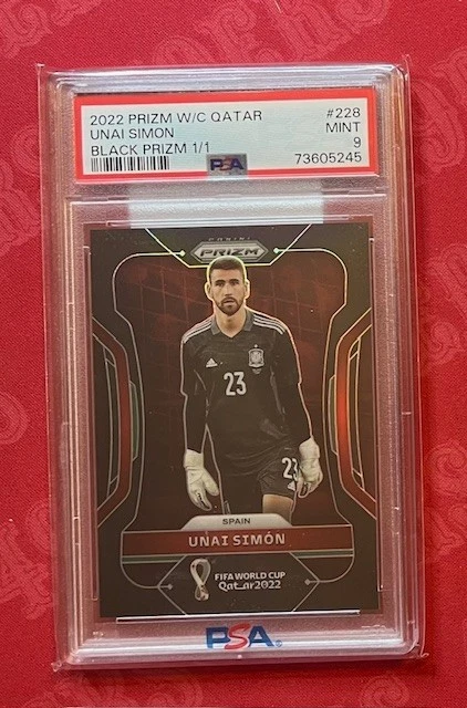 2022 Prizm World Cup Unai Simon Black Prizm 1/1 PSA 9 MINT Spain
