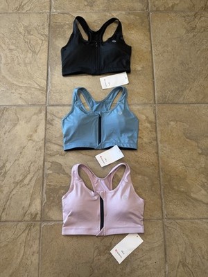 3 PAIR LULULEMON FRONT ZIP-UP SPORTS BRAS WOMENS SIZE M