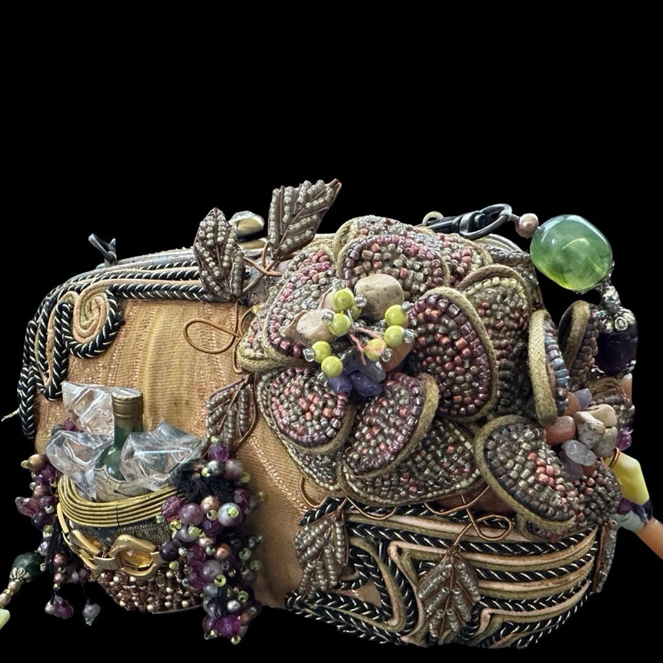 Cartera Mary Frances Estuche Rígido Embellecido con Cuentas Floral RARA COLECCIONISTAS De Colección Foto 4 de 4