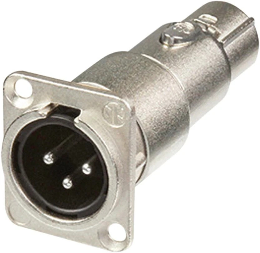 Neutrik NA3MDF 3 Pin Male to 3 Pin Female XLR Feed Through Panel Mount Adapter