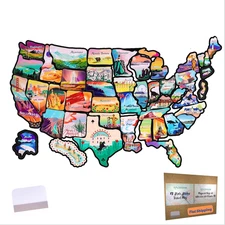 State Travel USA Map Sticker, 11 ⅘“ X 15 ¾” Visited States Sticker Decals for Ou