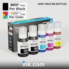 502 High Capacity Ink Refill 5 Pack Compatible with ET-2850 ET-3830 ET-3850