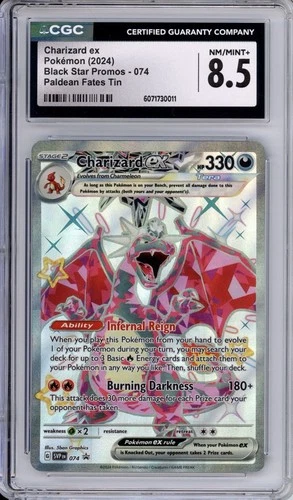 CGC 8.5 Charizard ex Pokemon S&V Black Star Promo Full Art Holo 074