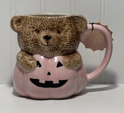 Global Design Connections Teddy Bear Jack O'Lantern 27 Oz Figural Ceramic Mug