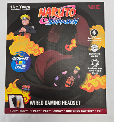 Naruto Shippuden Wired Gaming Headset LED Lights PS4 PS5 Xbox Switch PC
