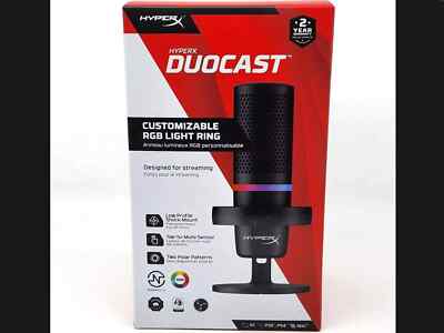 NEW HyperX DuoCast - USB Microphone (Black) - RGB Lighting
