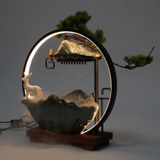 Desktop Water Fountain Indoor Waterfall with Atomizer & LED Table Decor Fountain