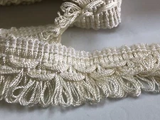 12.77 YD CREAM CRAFT DRAPERY TASSEL FRINGE VINTAGE See Photos