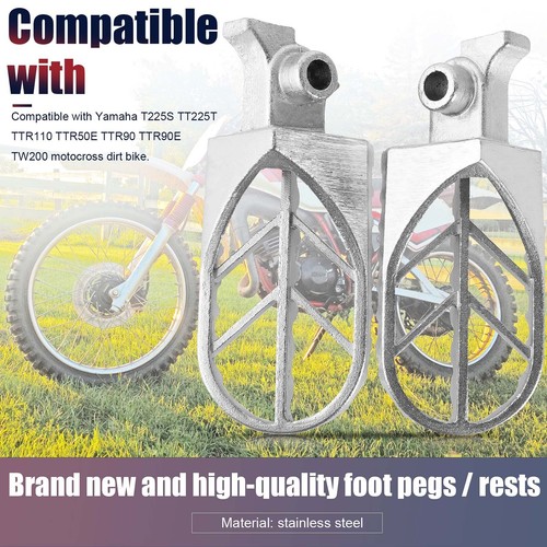 Stainless Steel Foot Pegs Yamaha XT250 XT350 XT600 YZ125 YZ250 YZ490 YZ80 XR50R - Picture 4 of 12