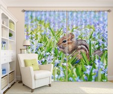 3D Garden Squirrel ZHUA3573 Animal Photo Curtain Window Blockout Fabric Amy 2023