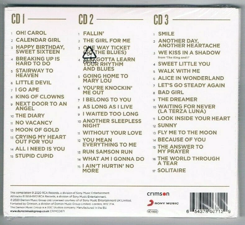 Neil Sedaka - Gold - 3er CD mit 47 Titel / CD Neuware - Bild 2 von 2