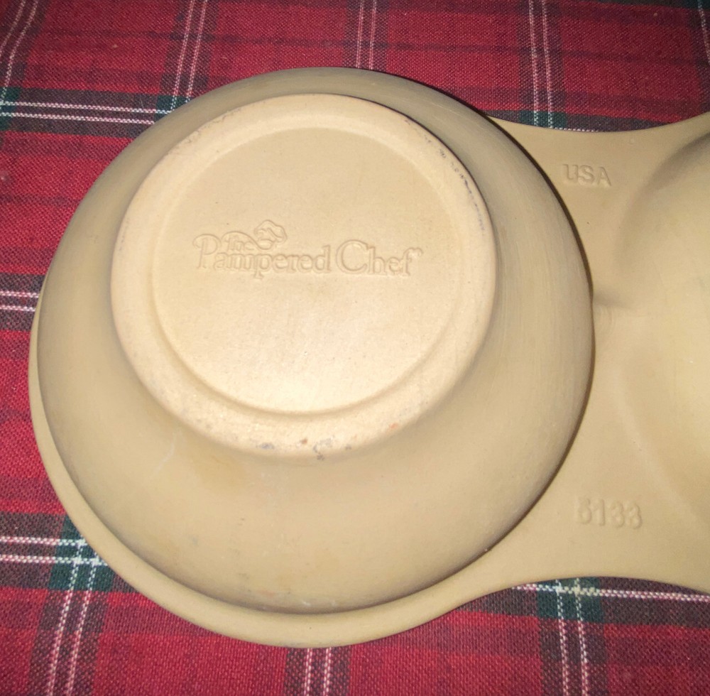 Pampered Chef Microwave Double Egg Cooker Stoneware 5151 USA
