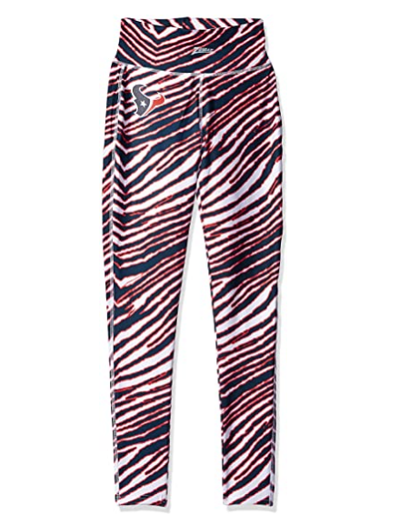 Zubaz NFL Women’s Houston Texans Zebra Print Leggings for Football Fans