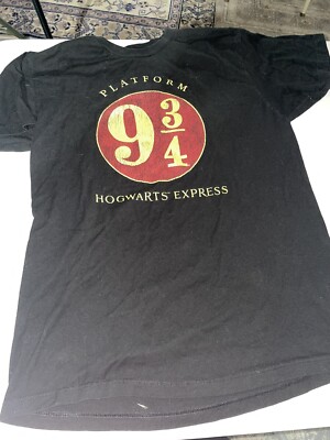 HARRY POTTER Platform 3/4 Hogwarts Express Black T-Shirt Men’s L