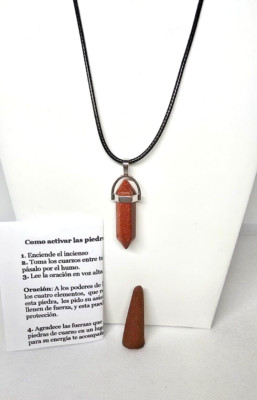 CUARZO VENTURINA BRILLANTE COLLAR ATRAE FUERZA ESTABILIDAD Y EQUILIBRIO 1PC