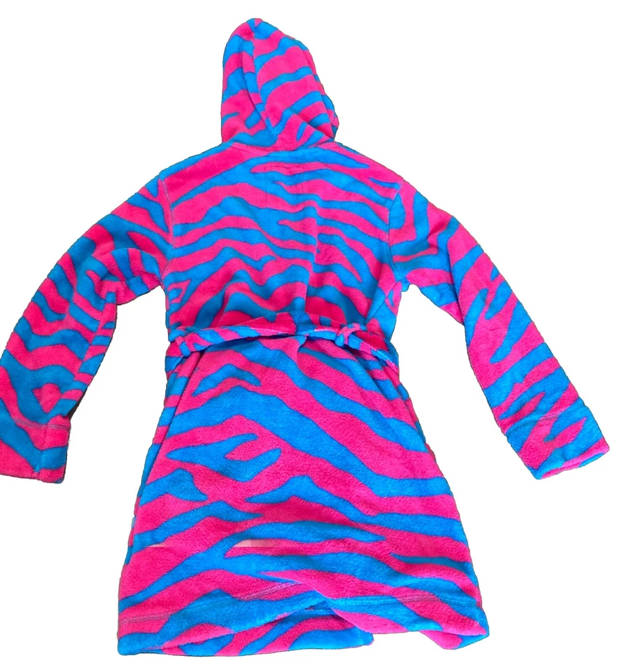 Bata a rayas rosa y azul Justice talla 8/10 para niñas Foto 2 de 4