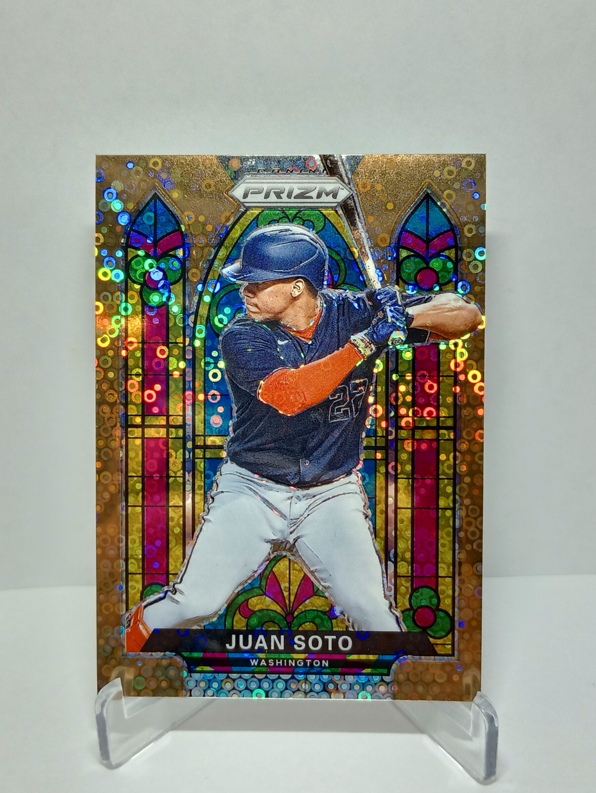 Juan Soto 2021 Panini Prizm Stained Glass Bronze Donut Circles /40  #SG-3