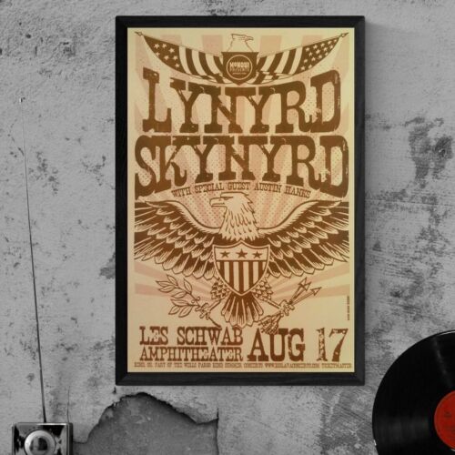 Lynyrd Skynyrd Les Schwab amphithéâtre 24x36 affiche jupe zz top 38 fourgon spécial - Photo 1 sur 2
