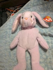 Ty Beanie Babies FLOPPITY Purple Bunny Rabbit Easter ( P.V.C Style  4118 ) New