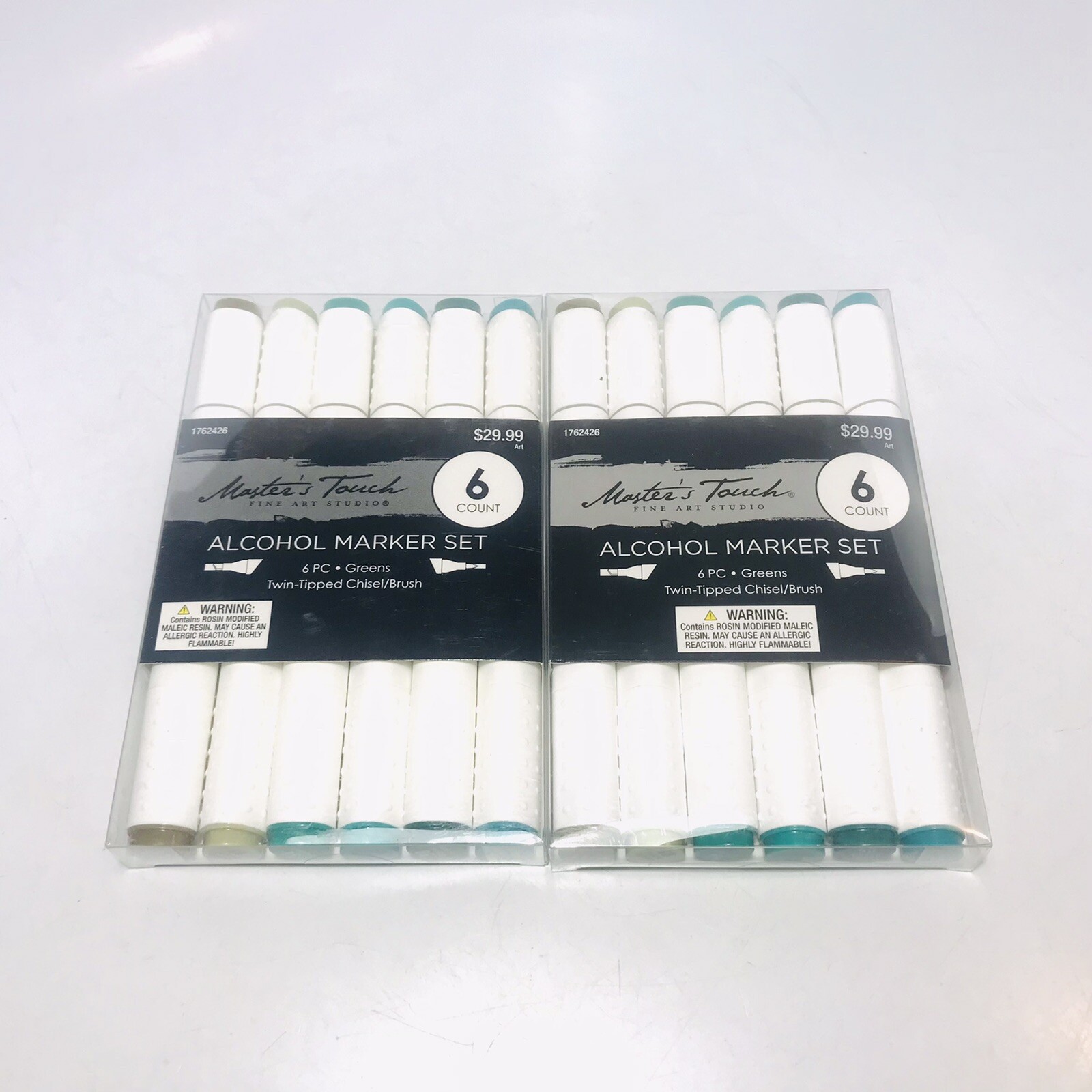 Alcohol Marker Set 6 Twin-Tipped Chisel Brush Primary Color 