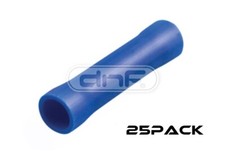 25Pcs Car Audio/Alarm Wire Butt Connector Blue Vinyl 16-14 AWG Gauge Ga Terminal