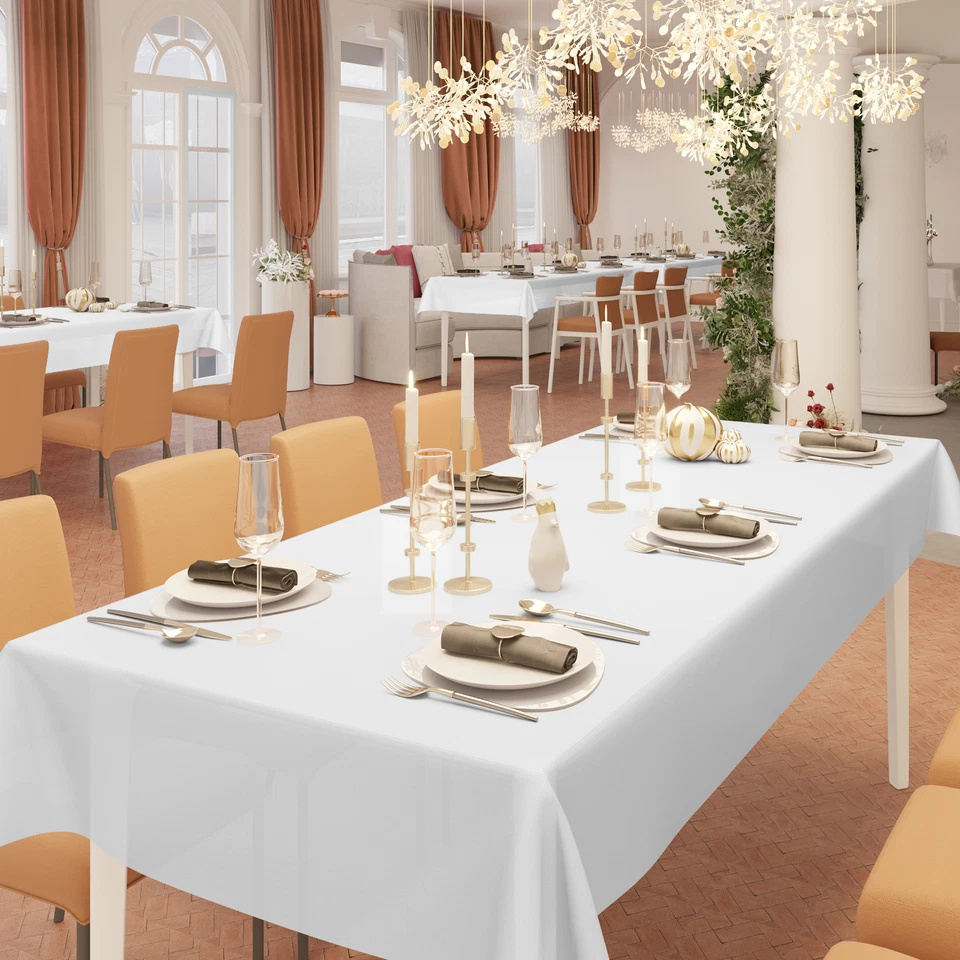 WOLTU Tischdeckenrolle Vlies Tischdecke wasserdicht Tischtuch 1,18×25m Weiß - Bild 2 von 4