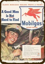 1948 MOBILGAS Vintage Look DECORATIVE METAL SIGN - MOBIL SERVICE STATION ATTENDA