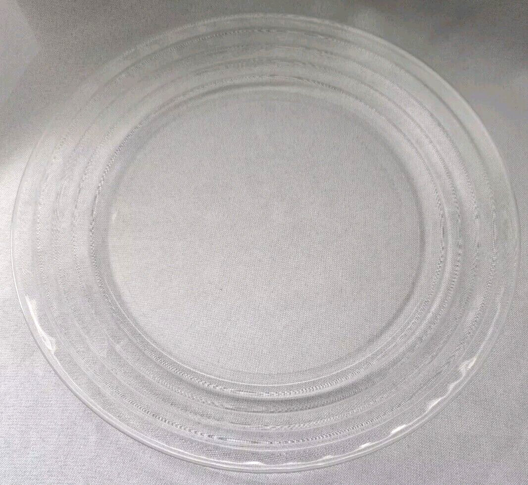 Set Of 4 Libbey Clear Glass Hoops Dinner Plates 10 3/4
