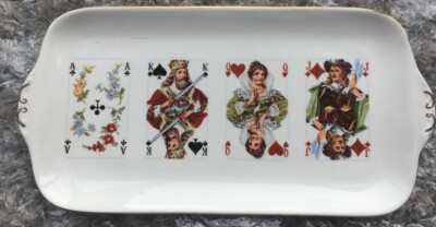 VINTAGE SELTENES ASHLEY BONE CHINA DEE ACE KING QUEEN JACK SANDWICH-TABLETT