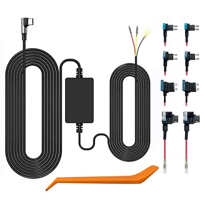USB C Hardwire Kit for Mirror Dash Cams Parking Mode Power Adapter 12V-24V