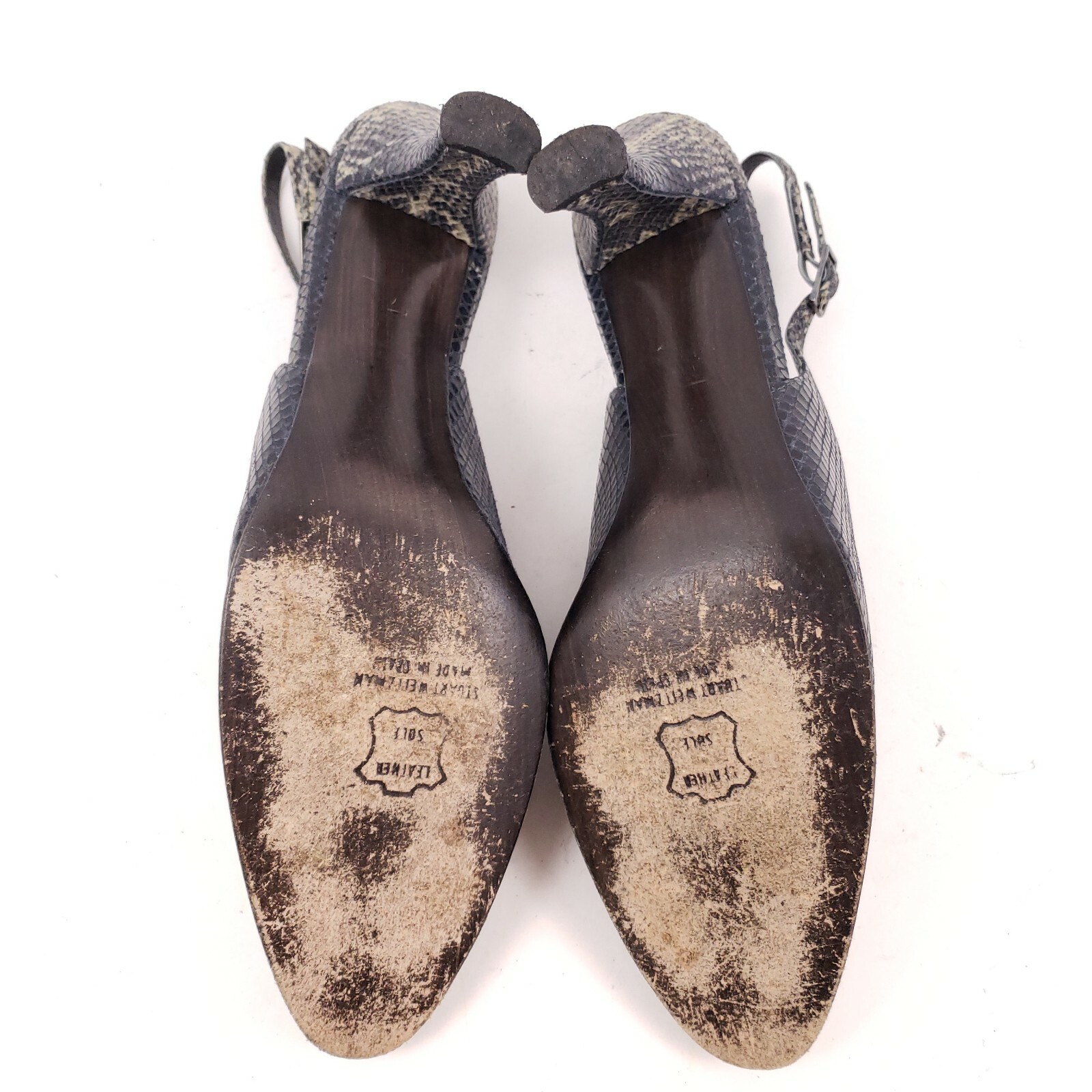 Stuart Weitzman Gray Leather Python Snakeskin Pum… - image 7