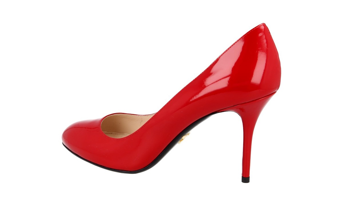 PRADA PUMPS STILETTOS HIGH HEELS SHOES 1I628D RED LEATHER NEW US 6