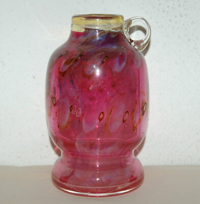 Eisch Glas Vase - Pfauenauge - rosa - ca. 18cm