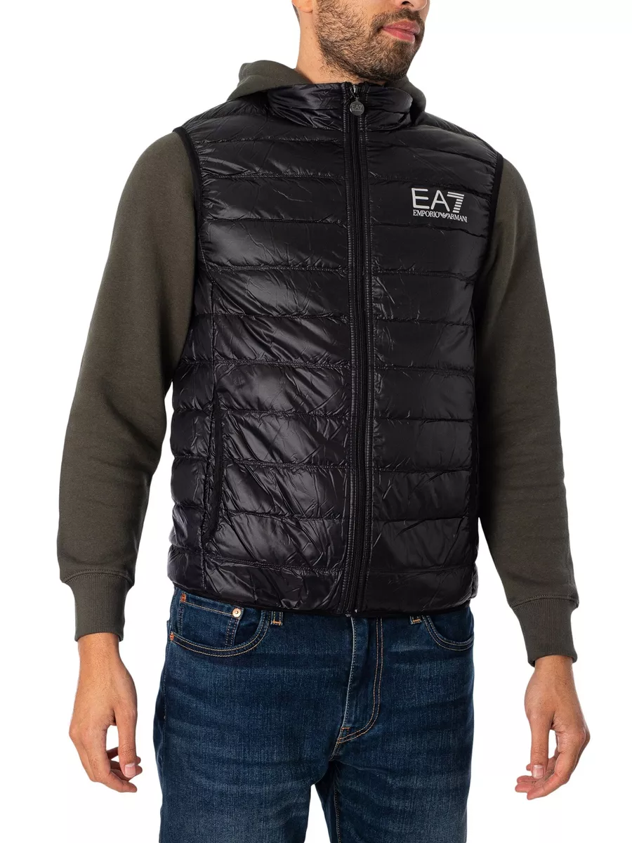 Ea7 gilet with hood sale