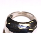 925 Sterling Silver White Hammered Hollow Dome Ring 7.7g Size 7 — photo 2