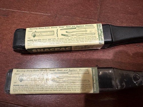 EDDIE BAUER VINTAGE BOKER SNACPAC CAMPER KNIFE SPOON FORK TWO (2) SETS, 1 NEW - Picture 4 of 8