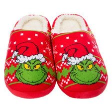NEW, LADIES DR. SEUSS THE GRINCH HOUSE SLIPPERS, SMALL 7 