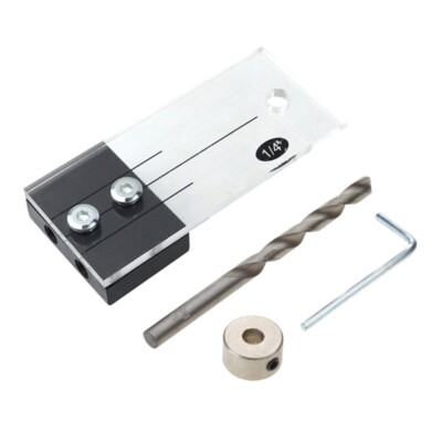 1/4 Pocket Hole Jig Acrylic Faces Drill Guide Hole Locator DIY Woodworking